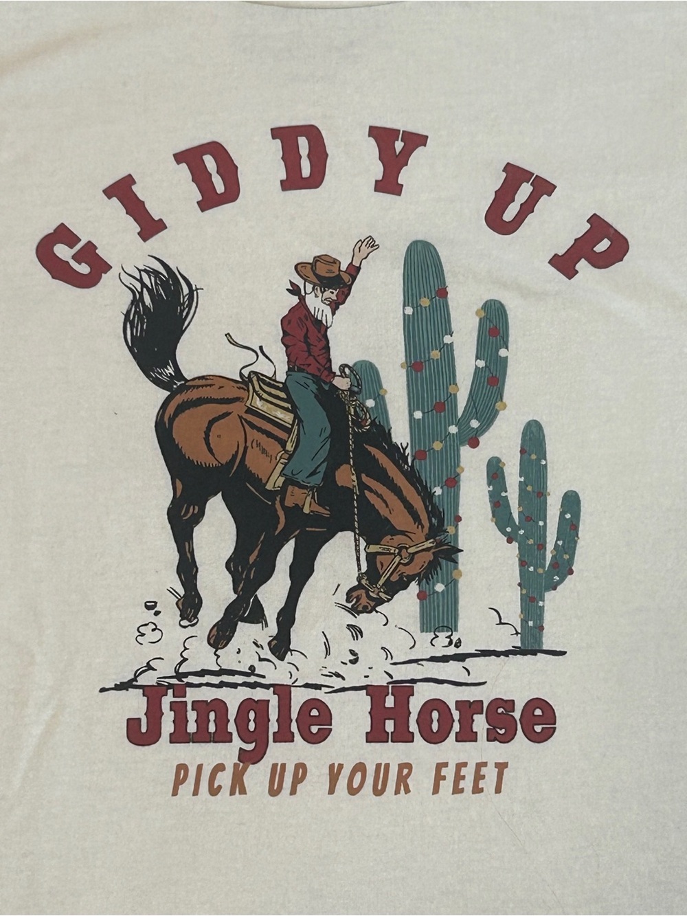 NWOT Giddy Up Jingle Horse Tee - Size XL
